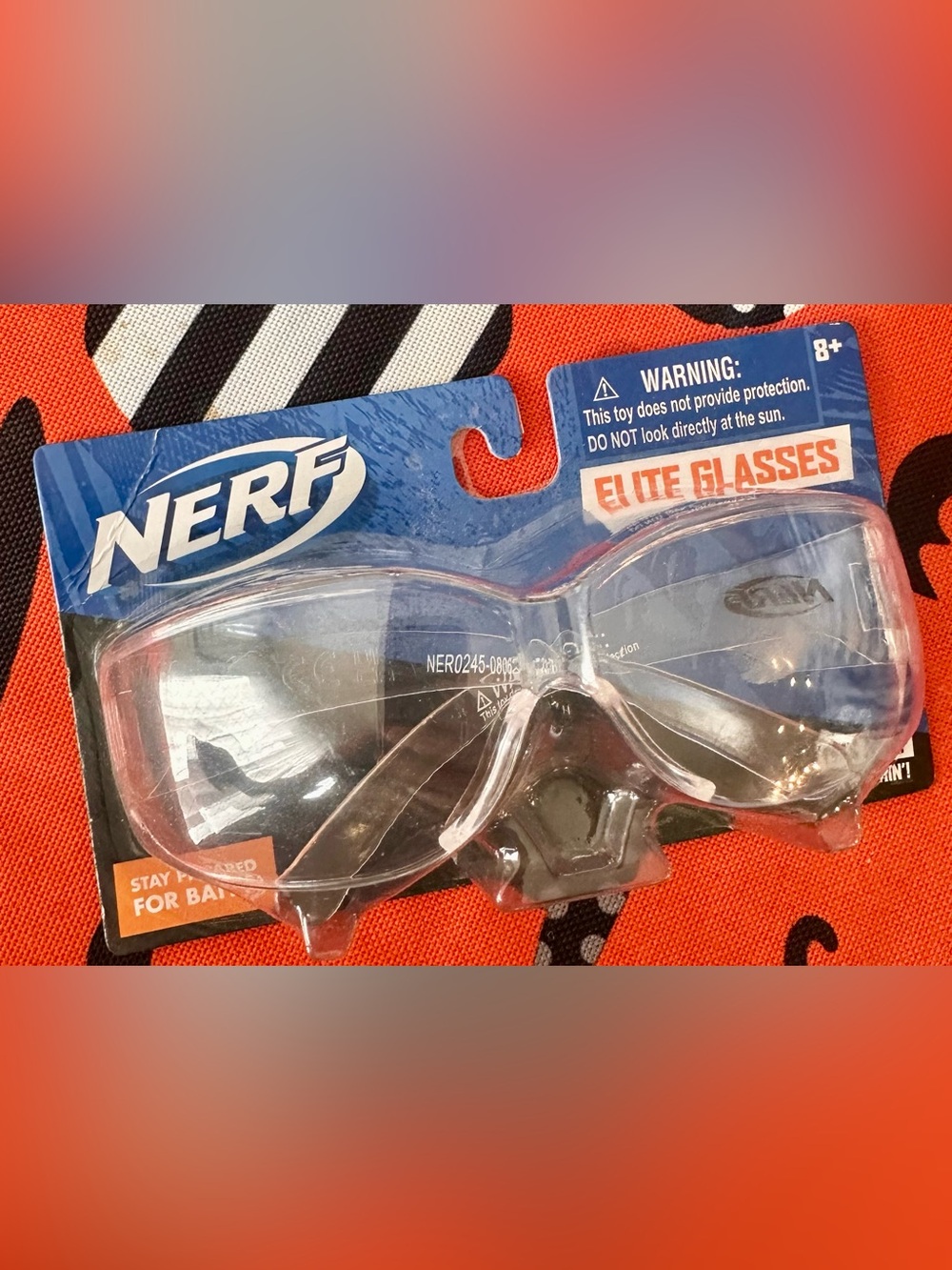 New NERF Clear Protective Eyewear with Blue Backing